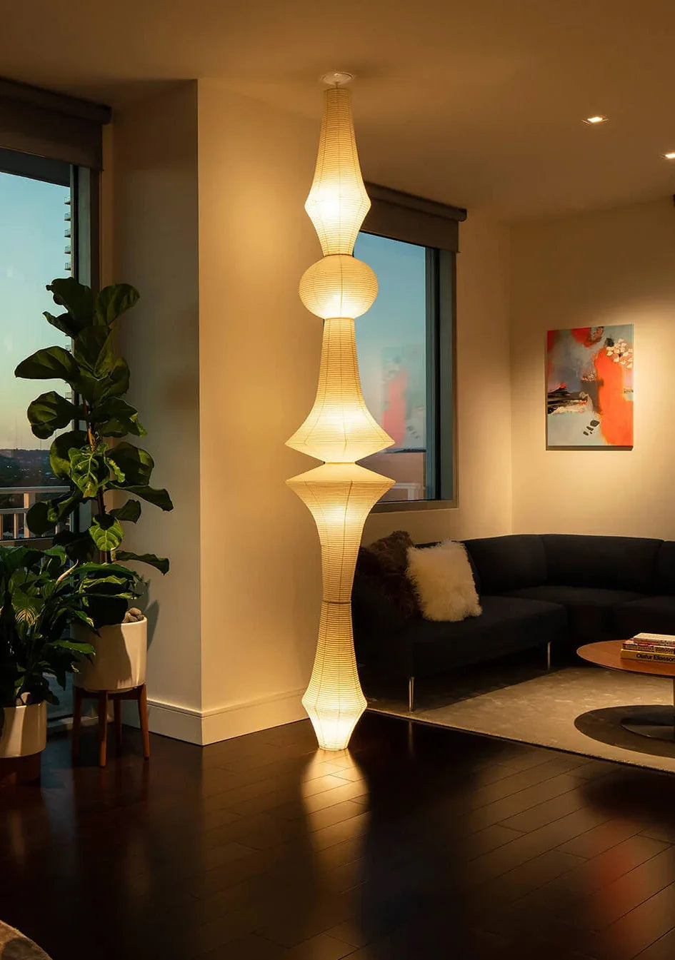 Washi Paper E Ceiling Light - view 4 | Metavaya