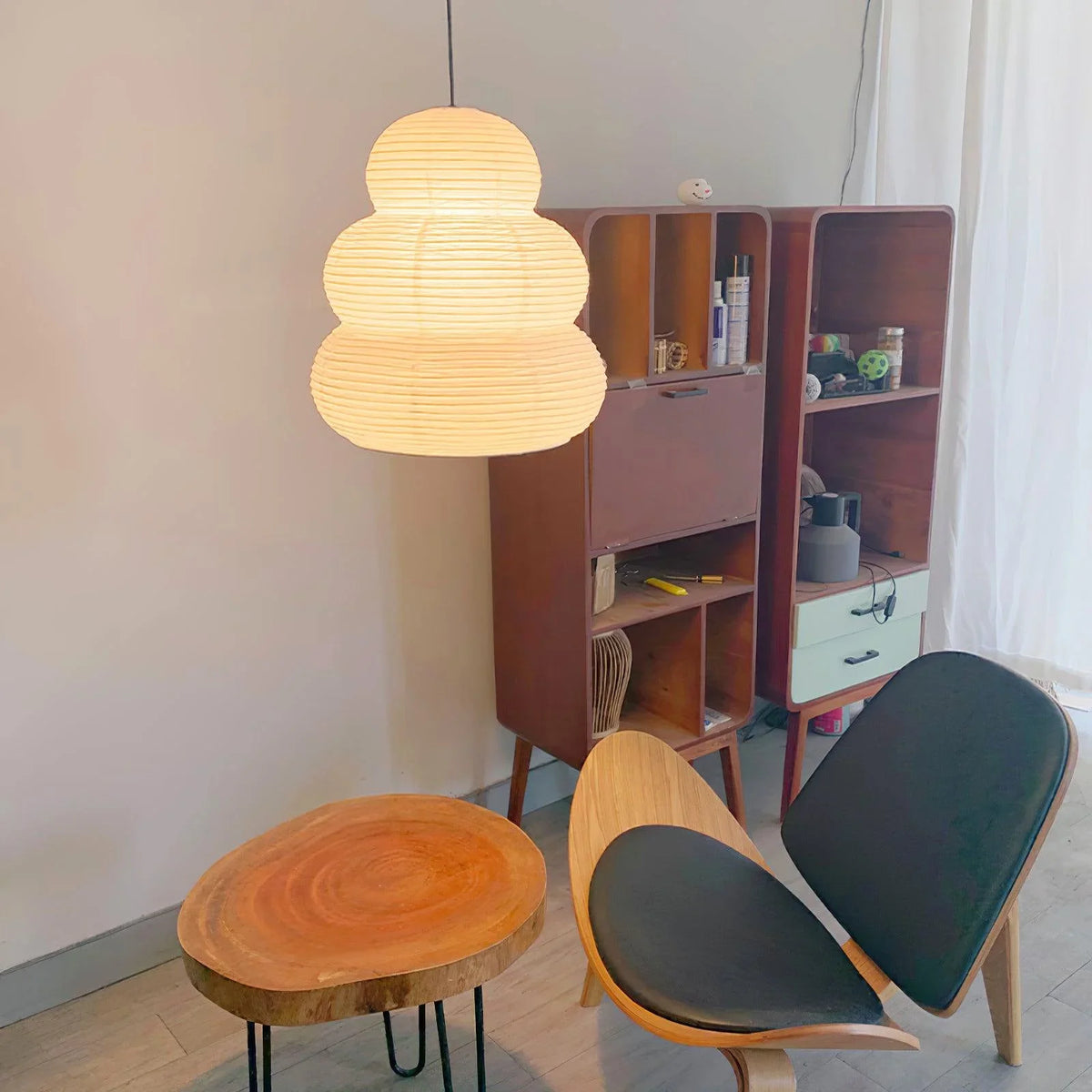 Washi Paper Rice Paper 24N Pendant Light - view 2 | Metavaya