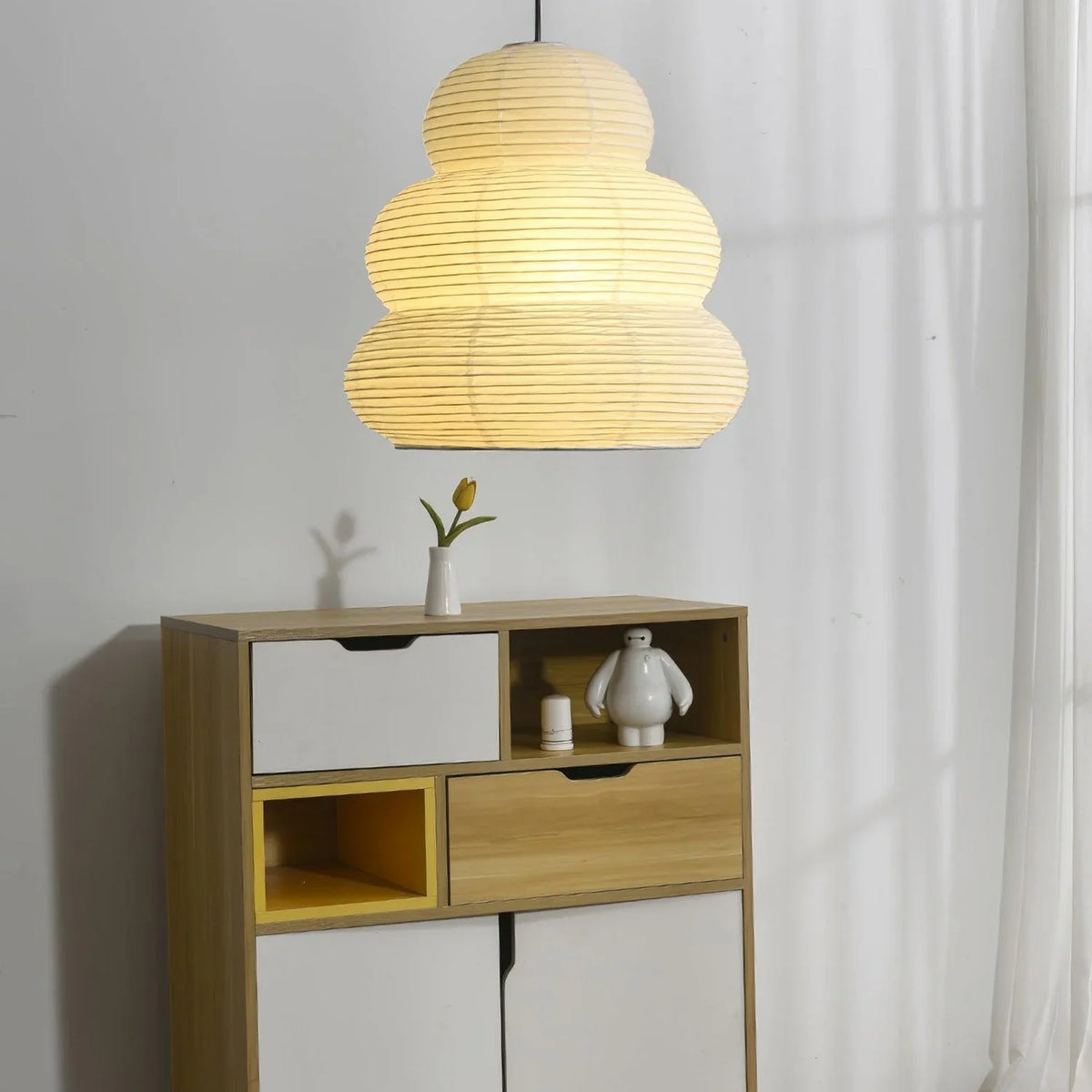 Washi Paper Rice Paper 24N Pendant Light - view 6 | Metavaya
