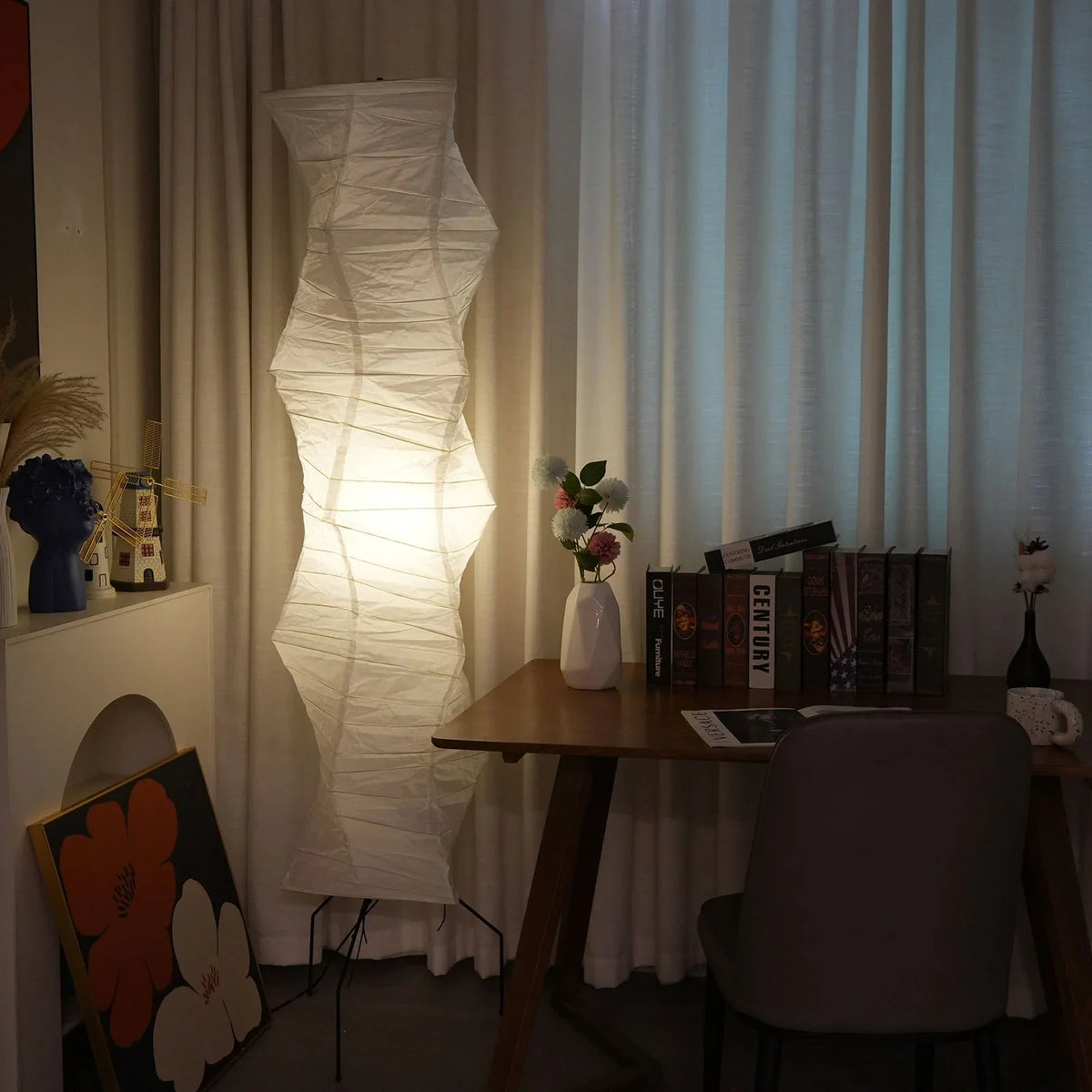 Washi Paper UF4-33N Floor Lamp - view 4 | Metavaya