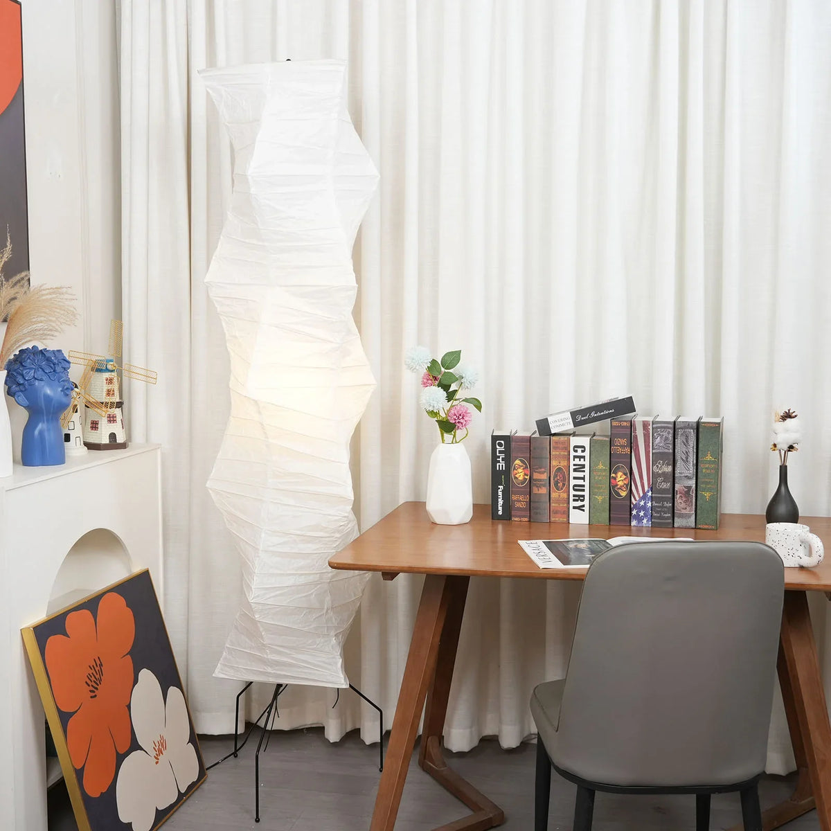 Washi Paper UF4-33N Floor Lamp - view 6 | Metavaya