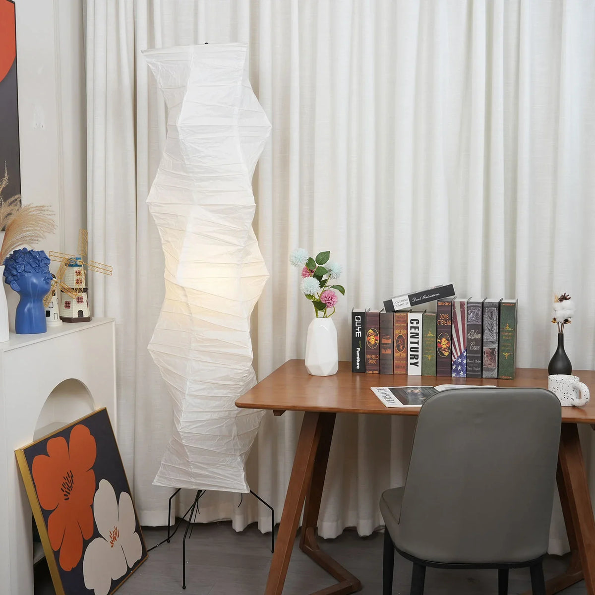 Washi Paper UF4-33N Floor Lamp - view 7 | Metavaya