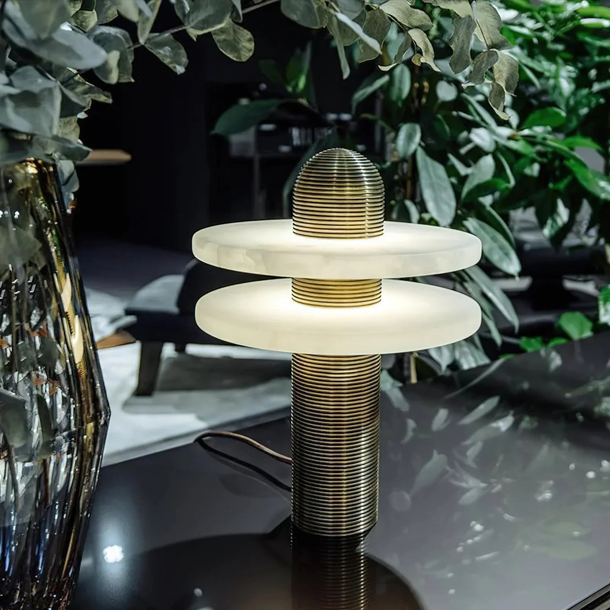 Alabaster Comet Table Lamp - view 4 | Metavaya