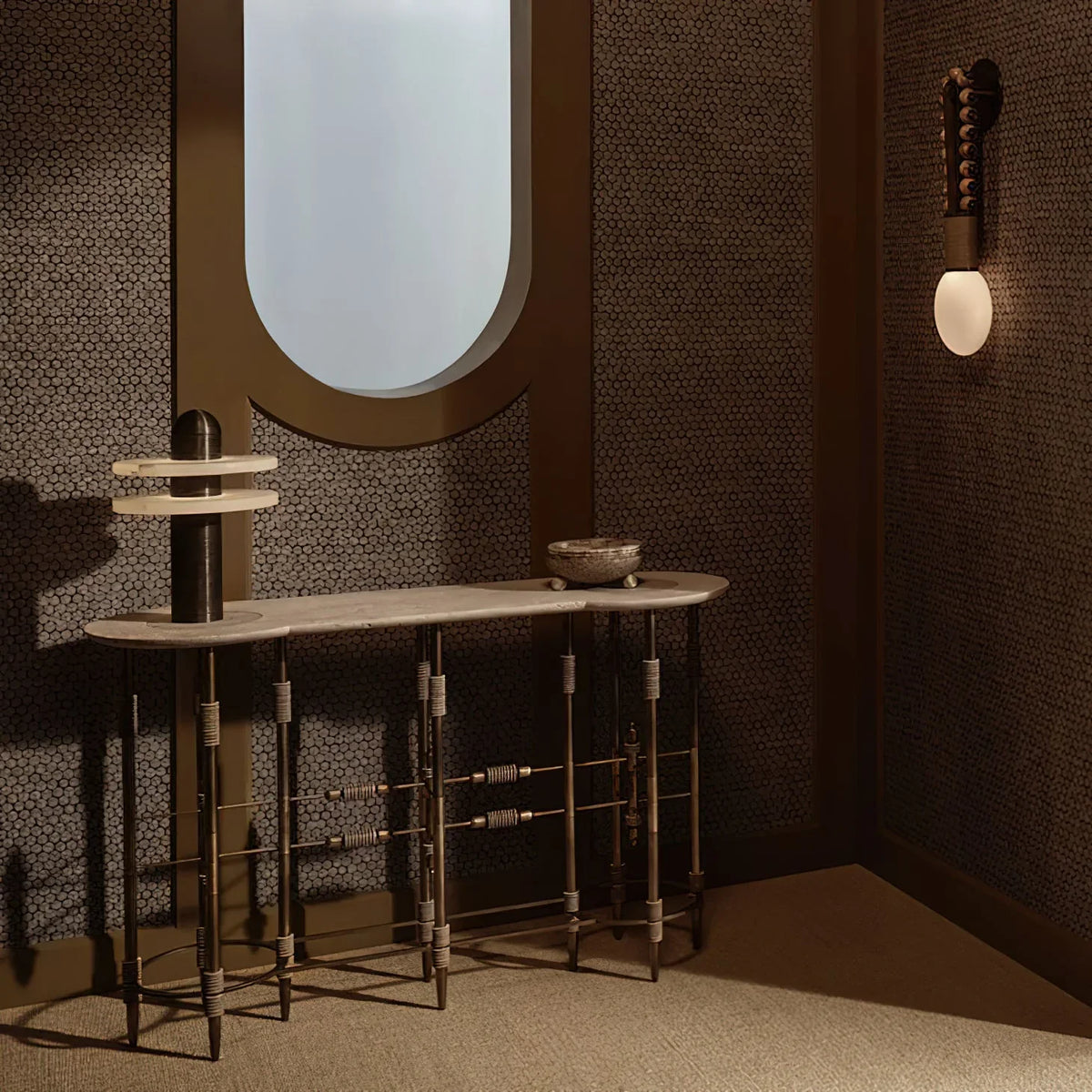 Alabaster Comet Table Lamp - view 7 | Metavaya