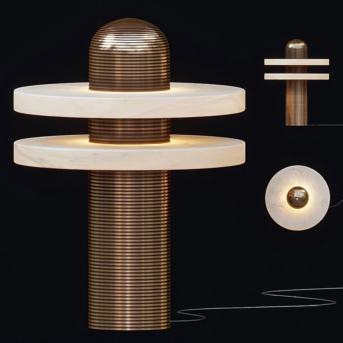 Alabaster Comet Table Lamp - view 12 | Metavaya