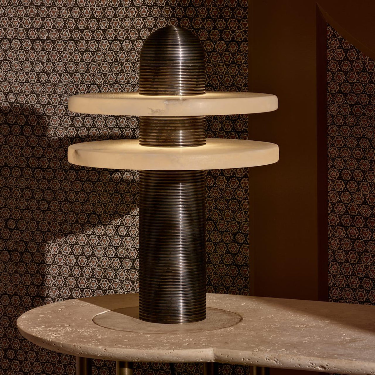 Alabaster Comet Table Lamp - view 9 | Metavaya
