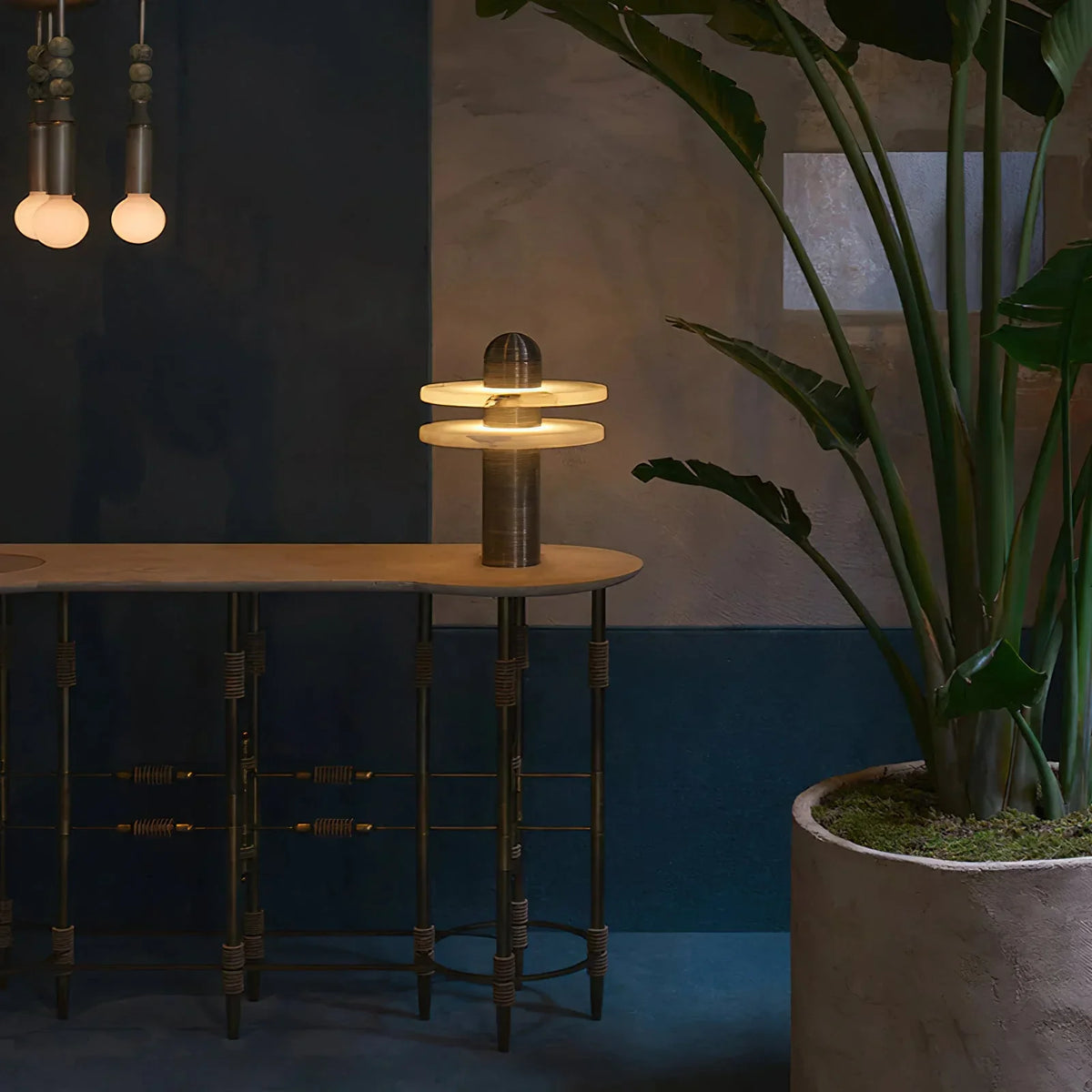 Alabaster Comet Table Lamp - view 6 | Metavaya