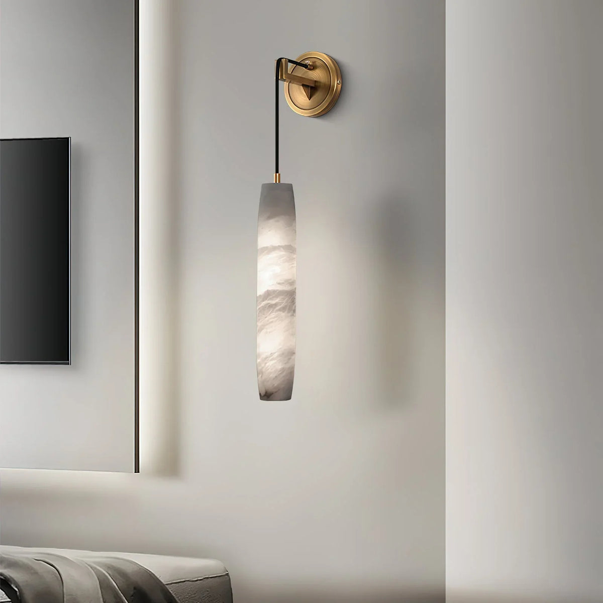 Alabaster Flute Wall Lamp - view 6 | Metavaya