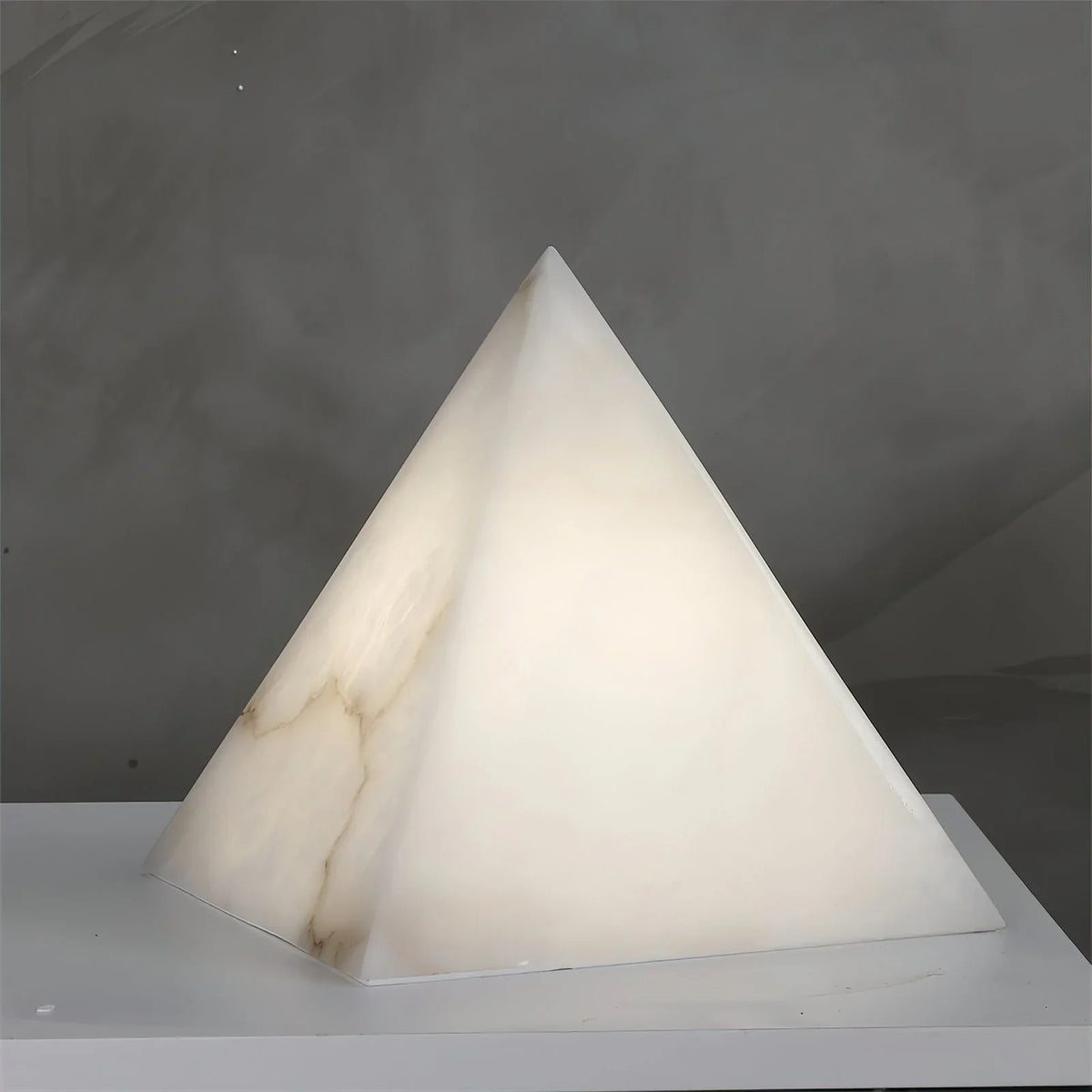 Alabaster Pyramid Table Lamp - view 6 | Metavaya