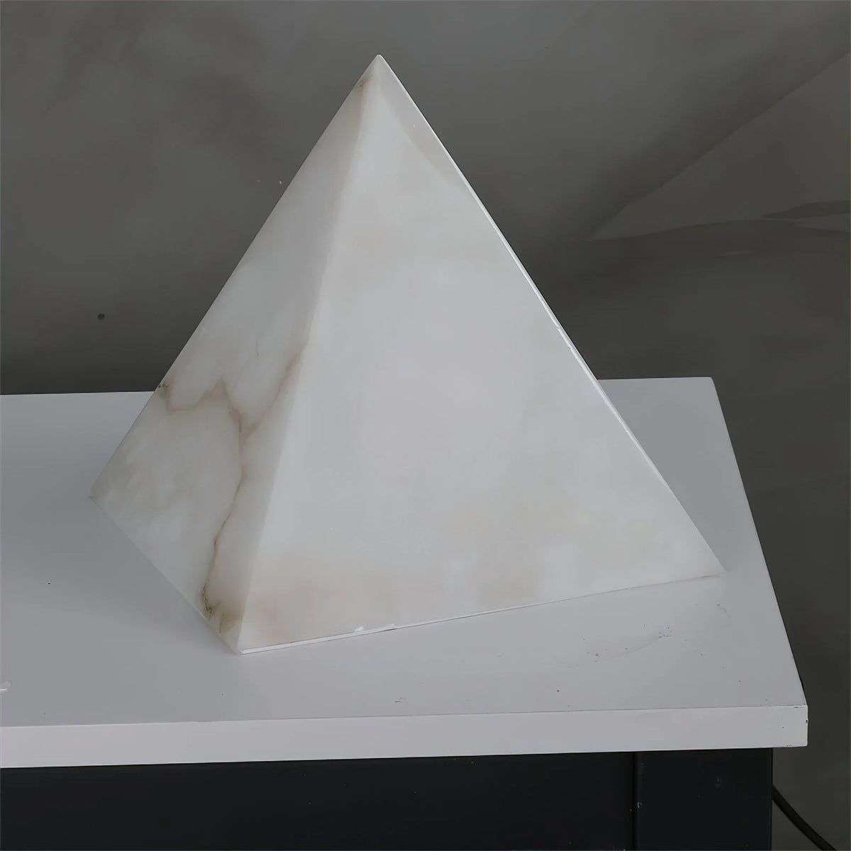 Alabaster Pyramid Table Lamp - view 7 | Metavaya
