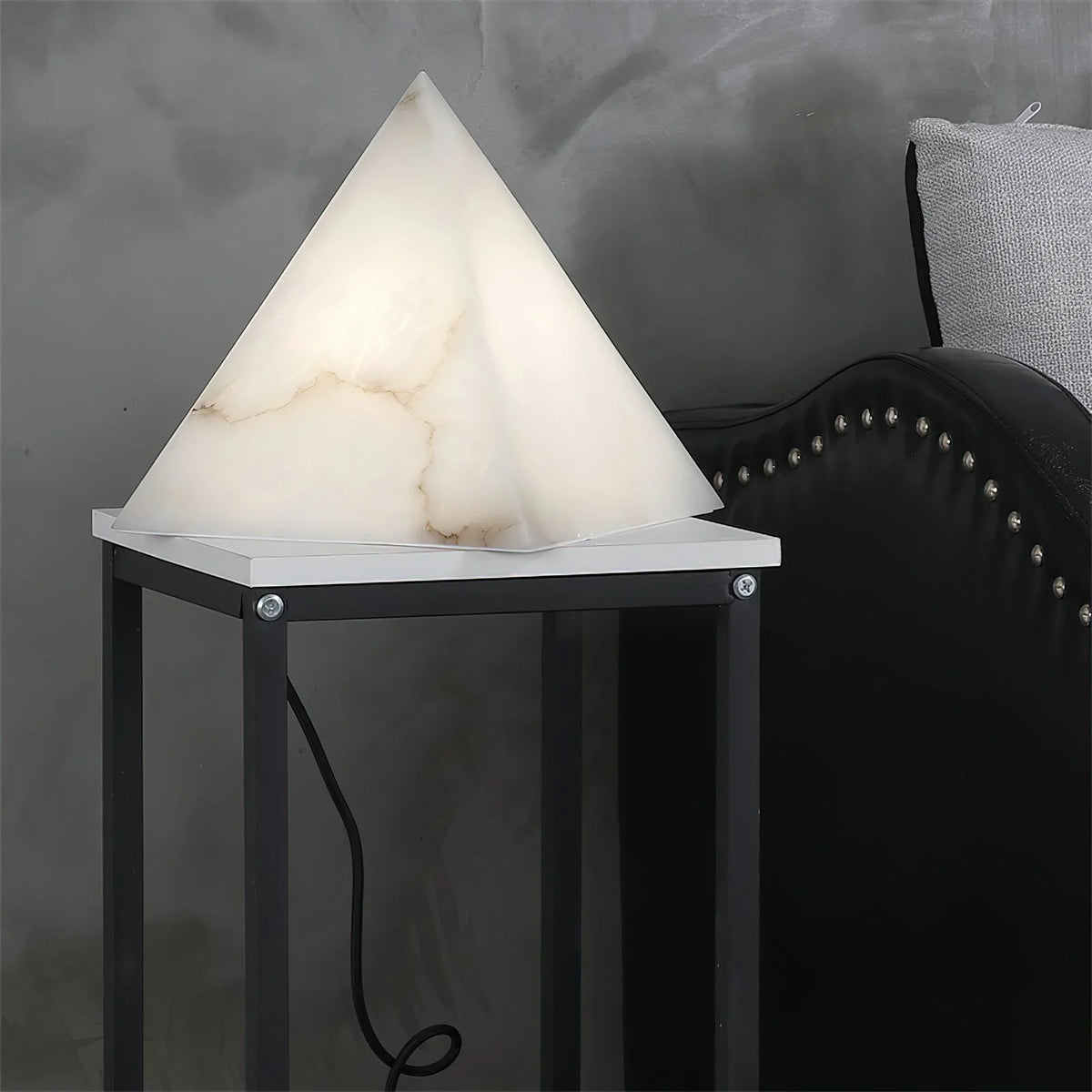 Alabaster Pyramid Table Lamp - view 5 | Metavaya