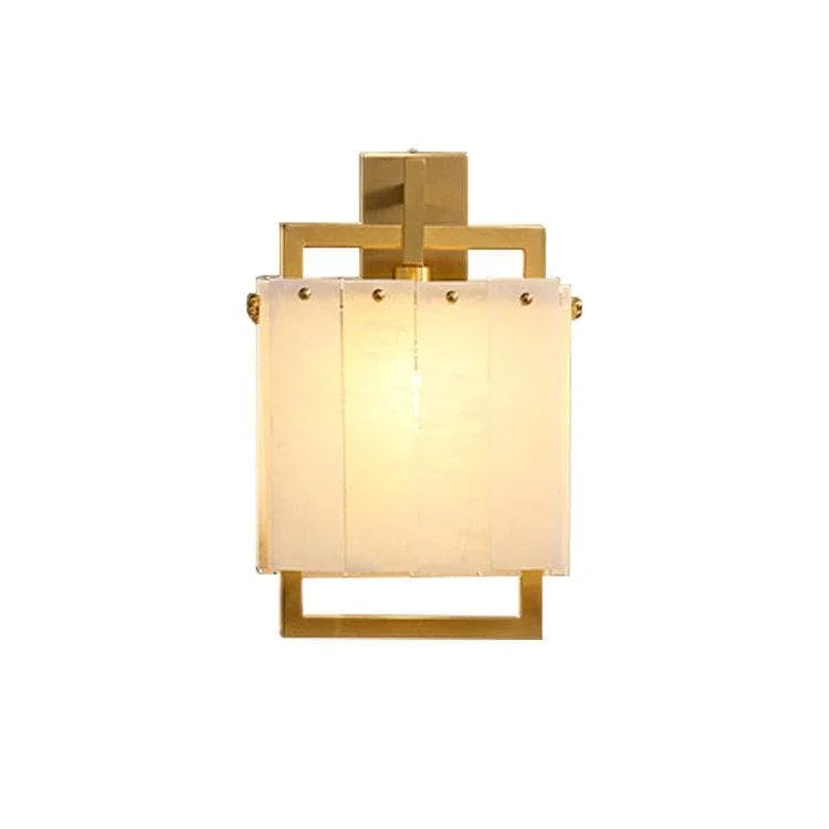Metavaya Wall lamp L 16cm x W 21cm x H 39cm / L 6.3″ x W 8.3″ x H 15.4″ / Gold All copper marble wall lamp 6938617788858 M2023100502-1
