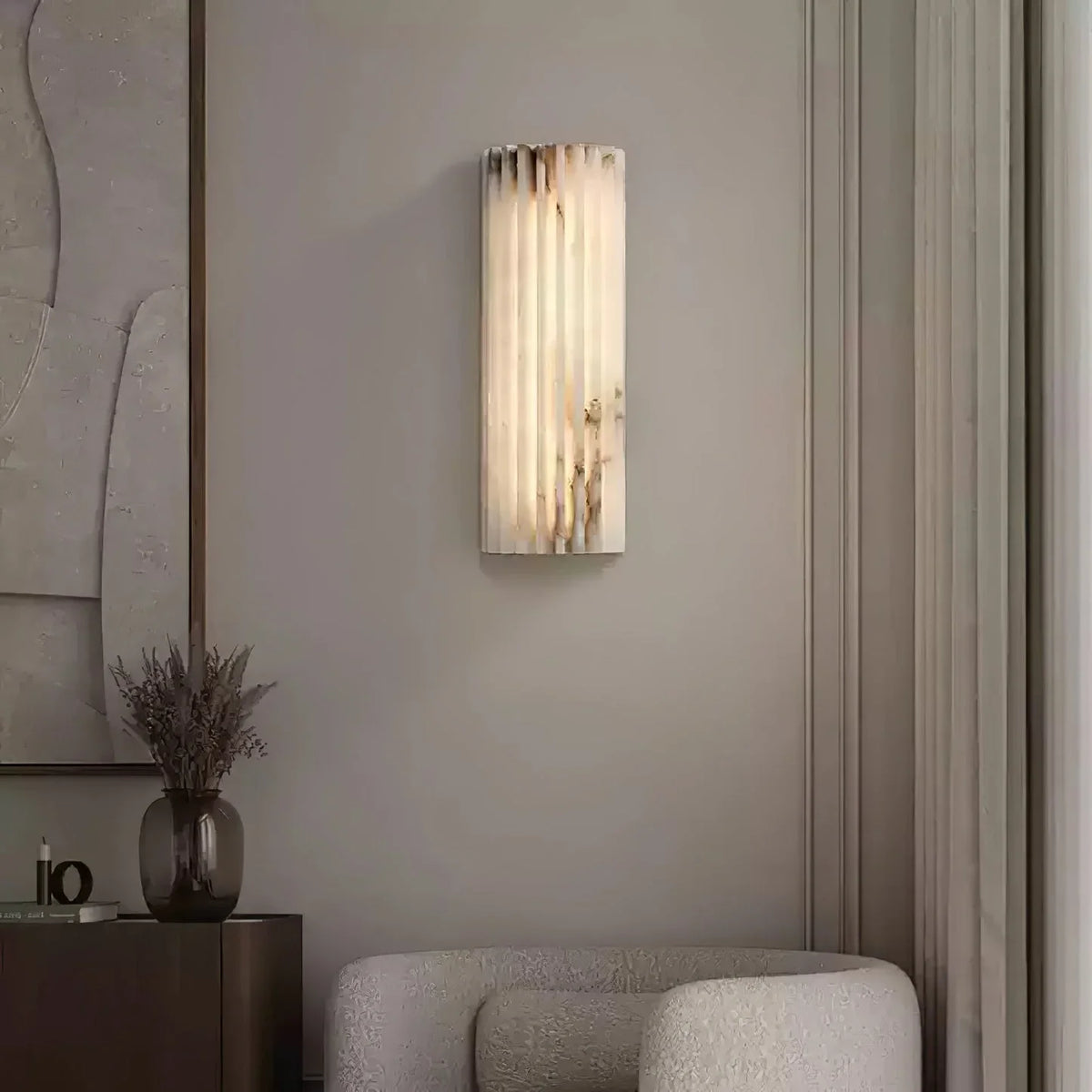Alvia Alabaster Wall Light - view 2 | Metavaya