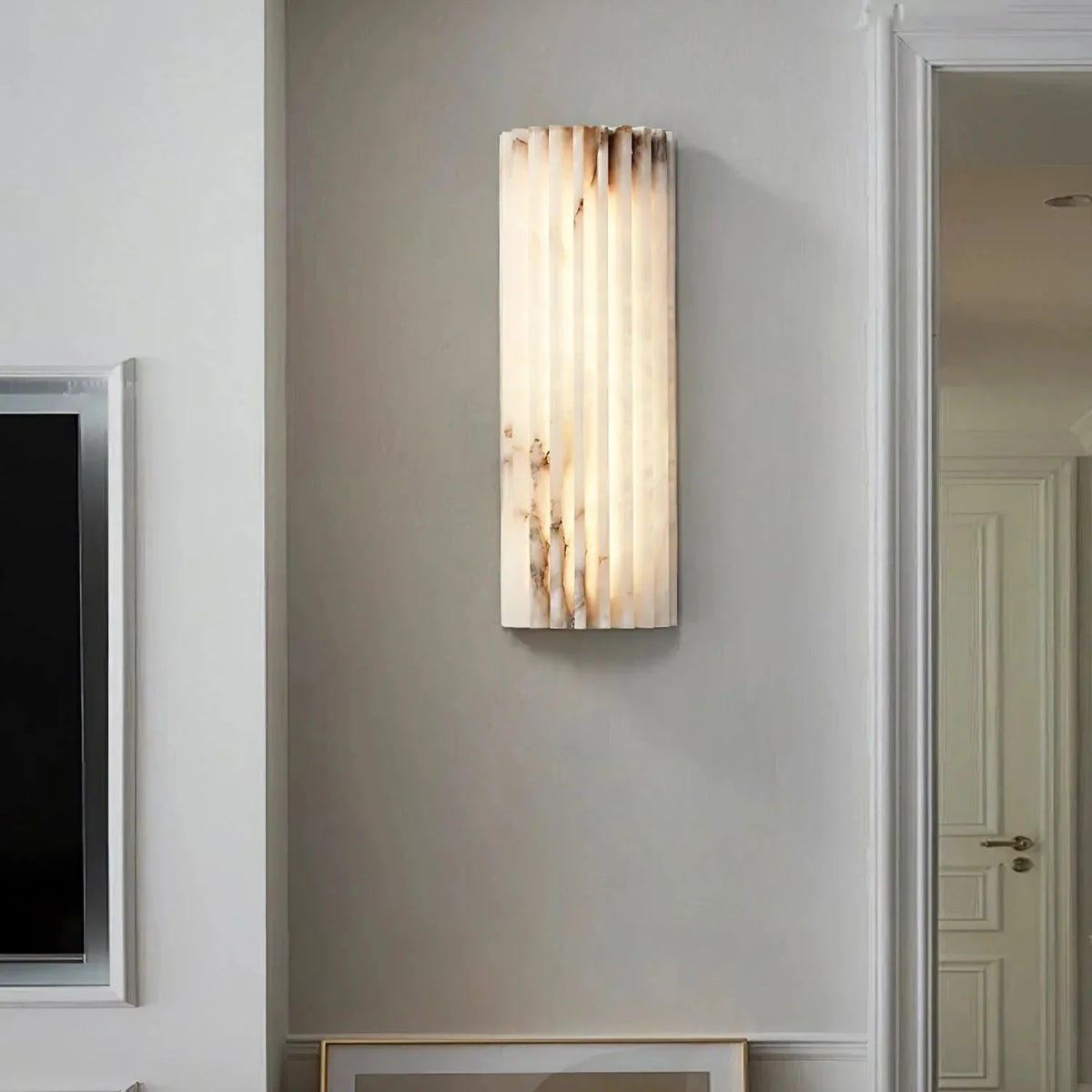 Alvia Alabaster Wall Light - view 3 | Metavaya