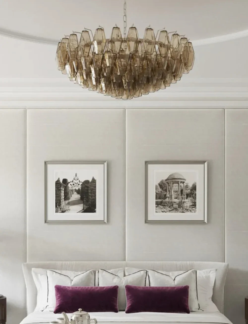 Faceted Smoked Chandelier - view 3 | Metavaya