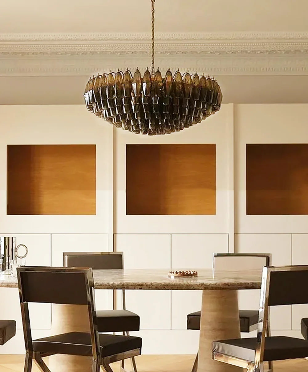 Faceted Smoked Chandelier - view 4 | Metavaya