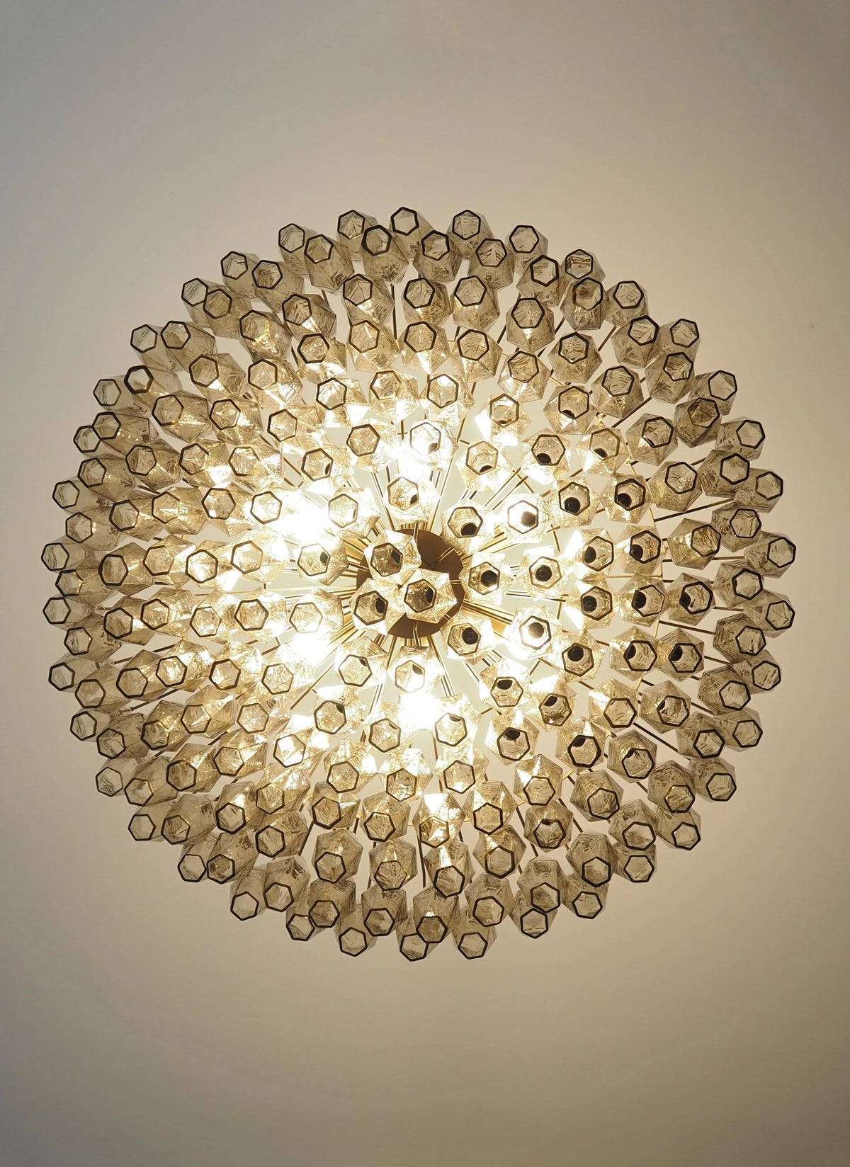 Faceted Smoked Chandelier - view 9 | Metavaya