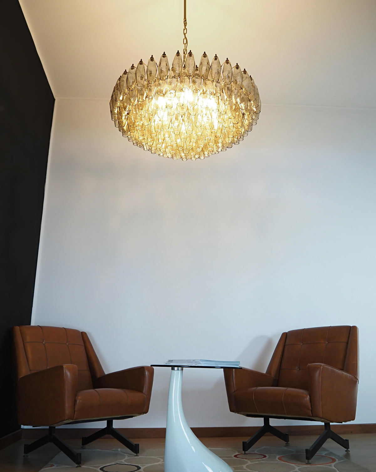 Faceted Smoked Chandelier - view 7 | Metavaya