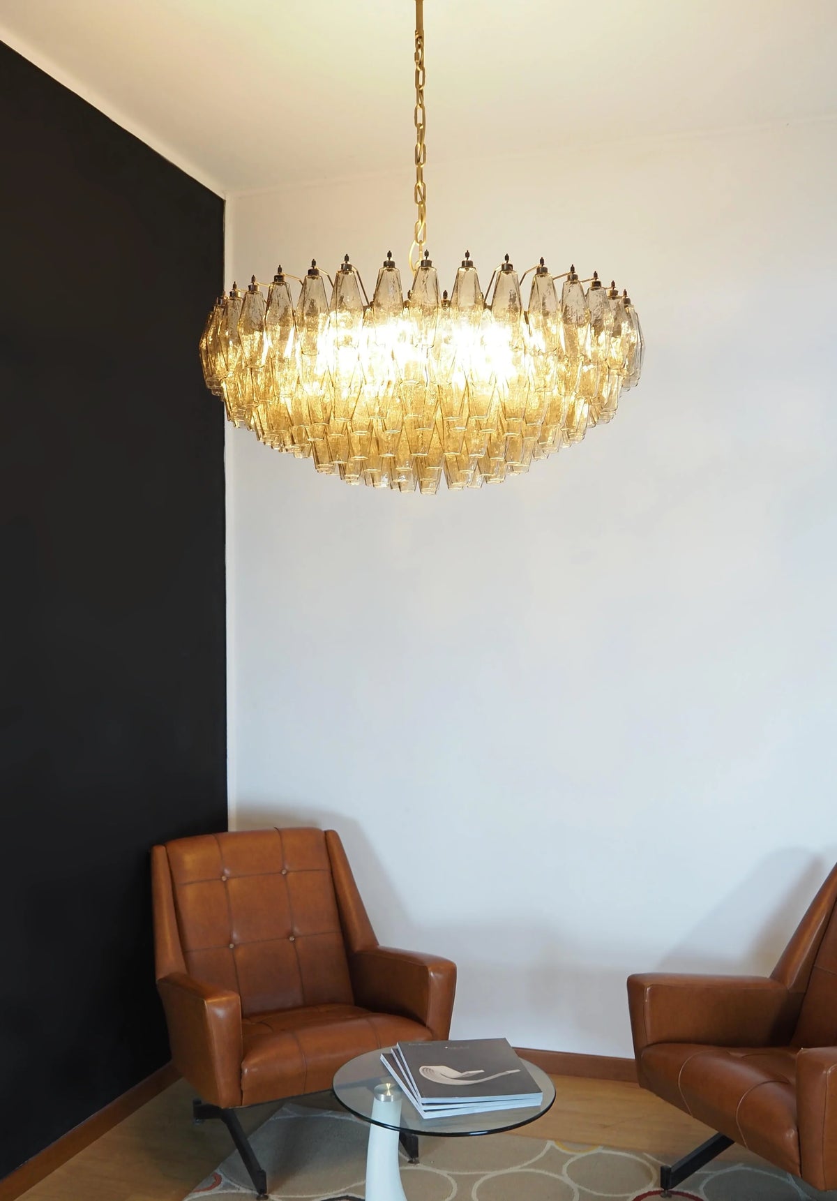 Faceted Smoked Chandelier - view 6 | Metavaya