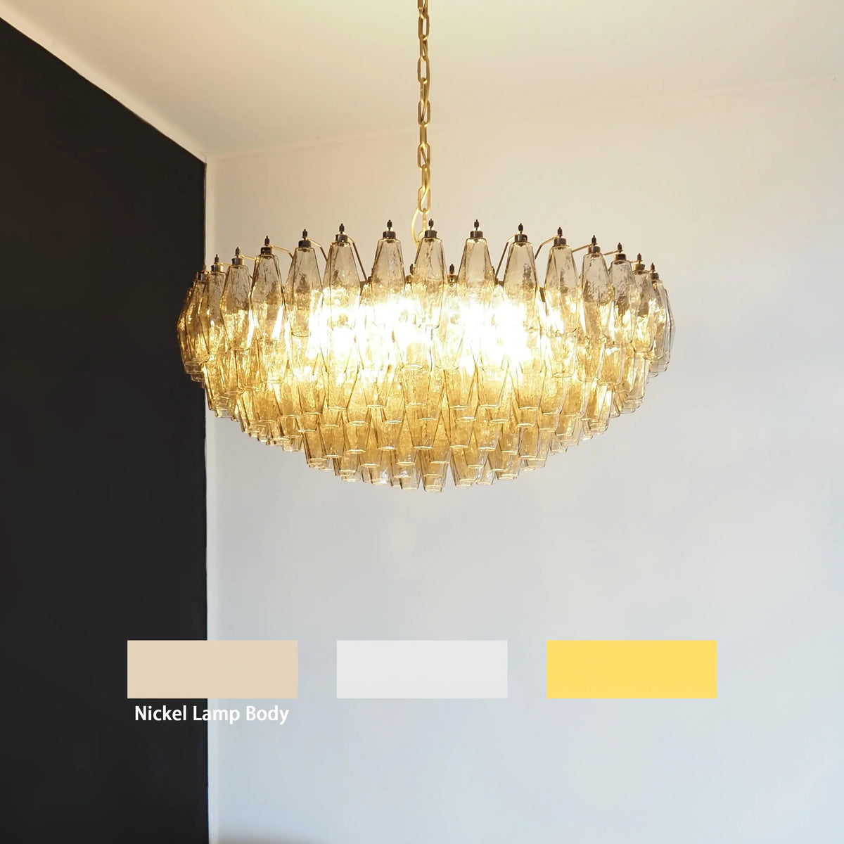 Faceted Smoked Chandelier - view 13 | Metavaya
