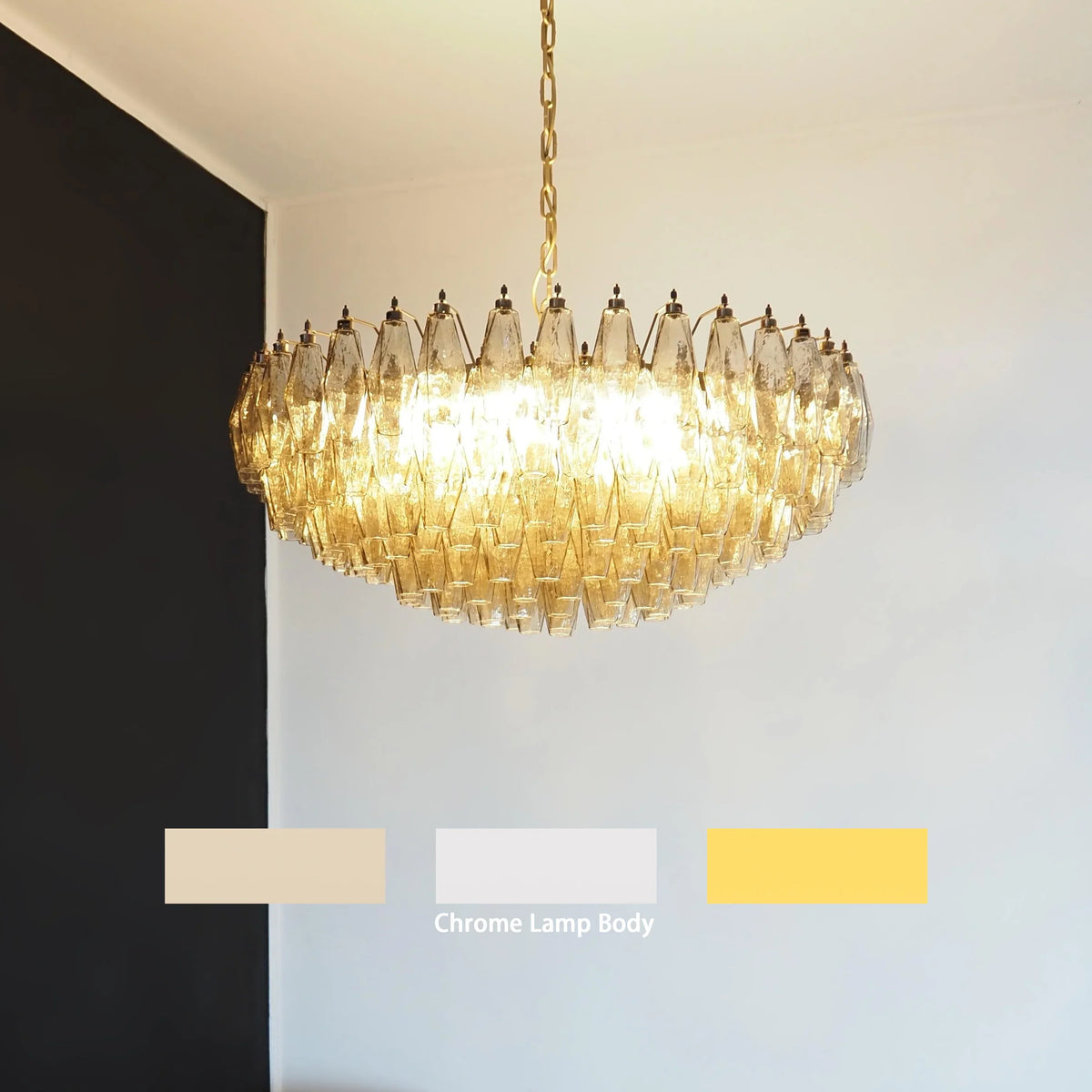 Faceted Smoked Chandelier - view 14 | Metavaya