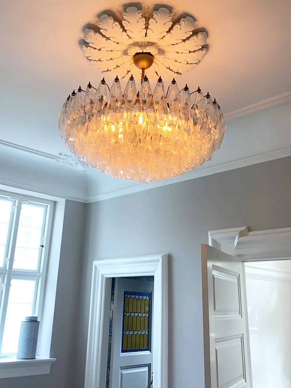 Faceted Transparent Chandelier - view 5 | Metavaya