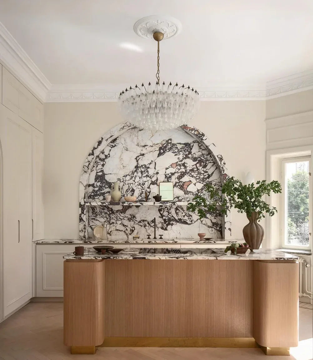 Faceted Transparent Chandelier - view 11 | Metavaya