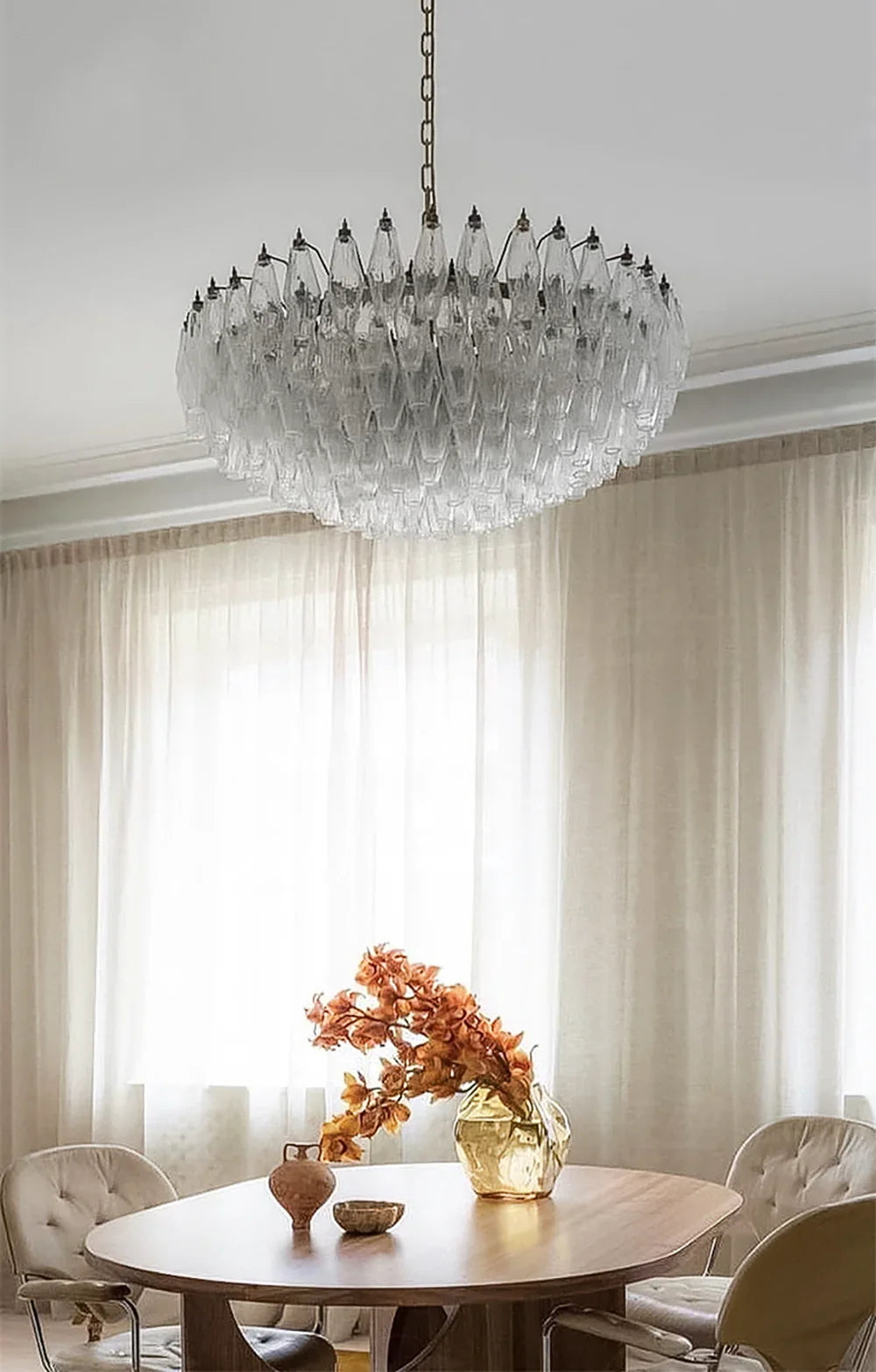 Faceted Transparent Chandelier - view 9 | Metavaya