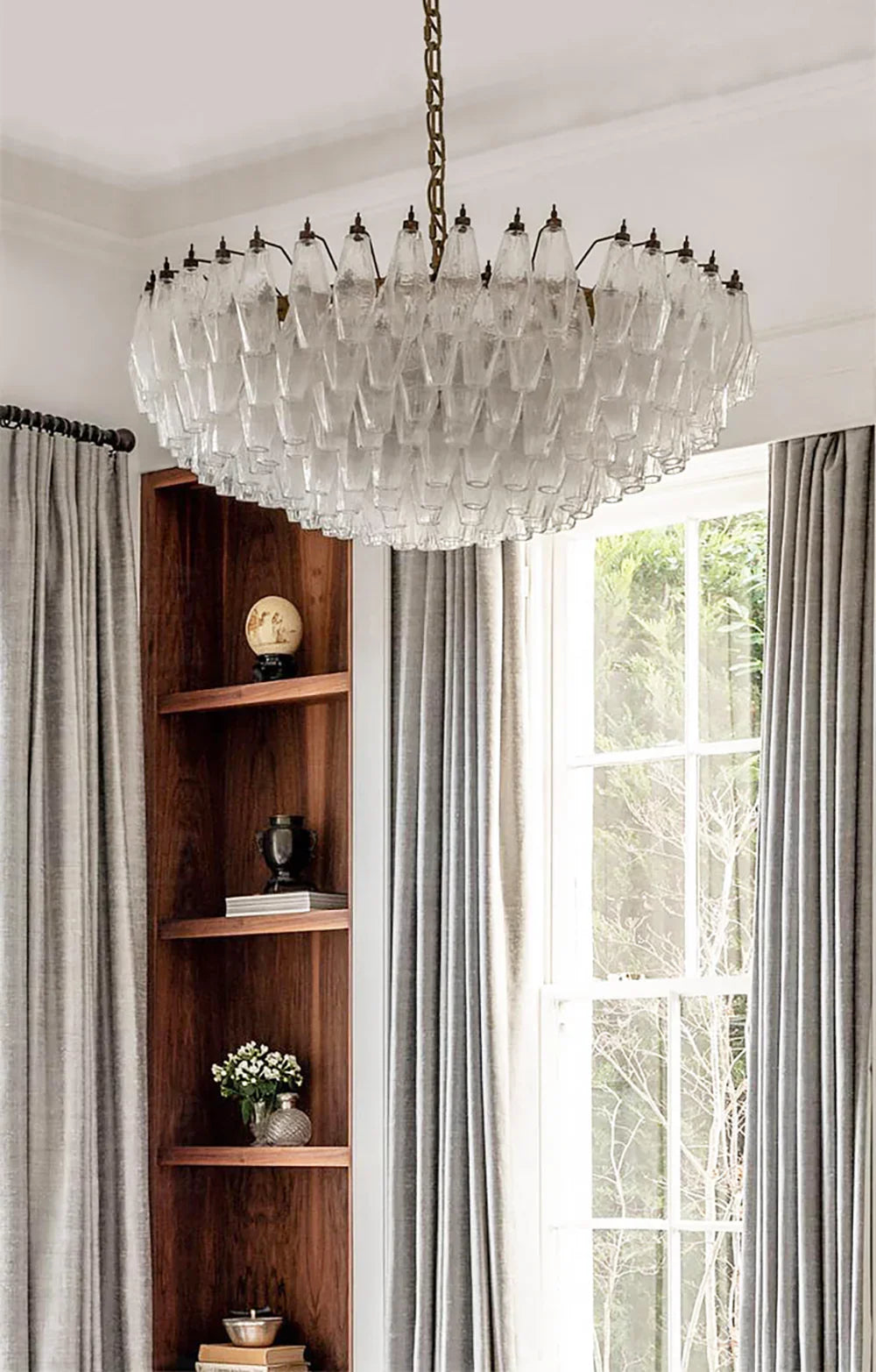 Faceted Transparent Chandelier - view 8 | Metavaya