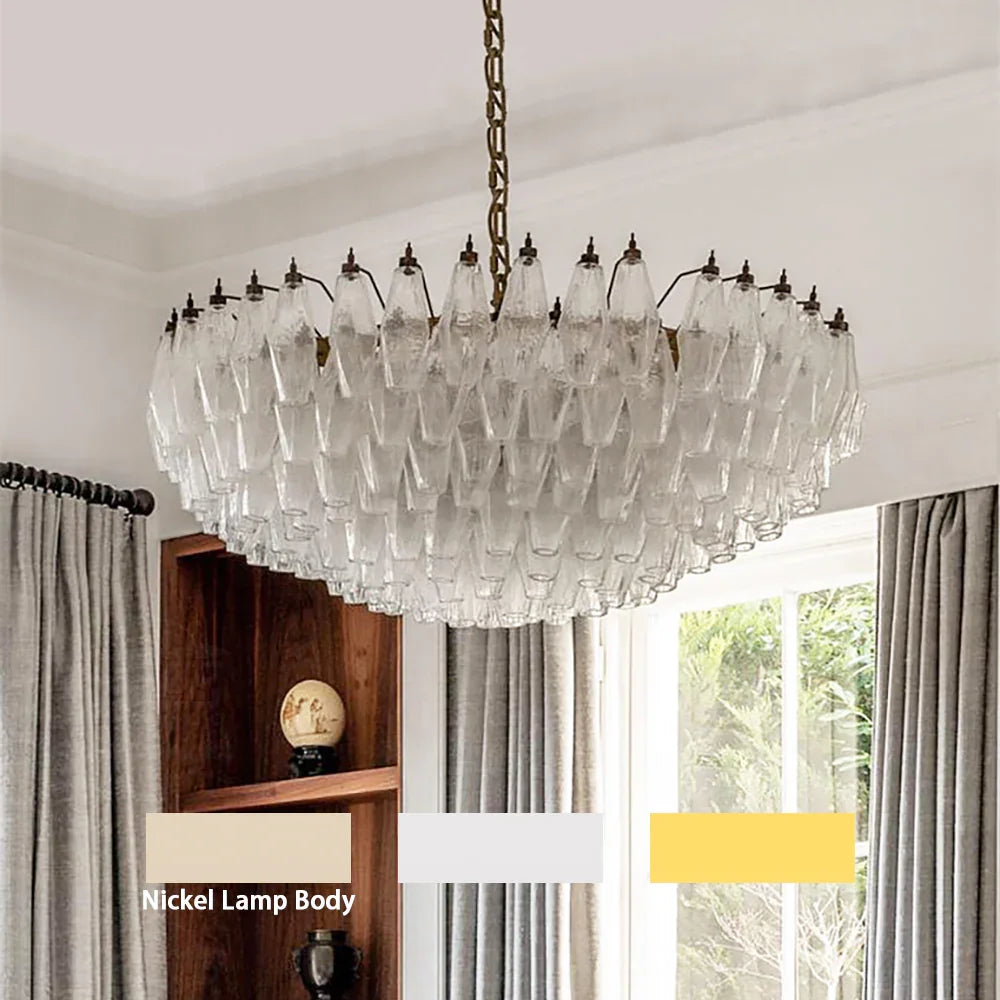 Faceted Transparent Chandelier - view 14 | Metavaya