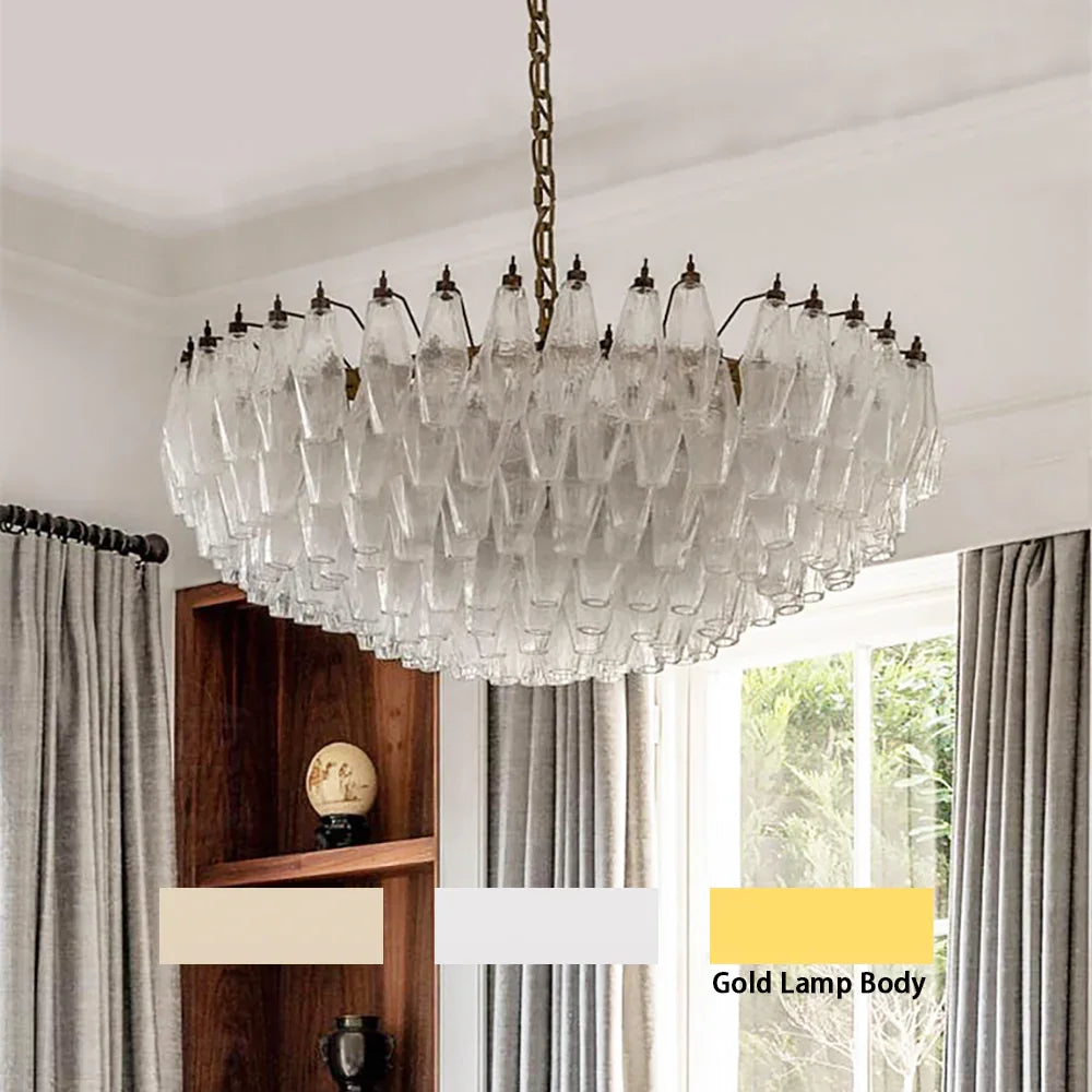 Faceted Transparent Chandelier - view 16 | Metavaya