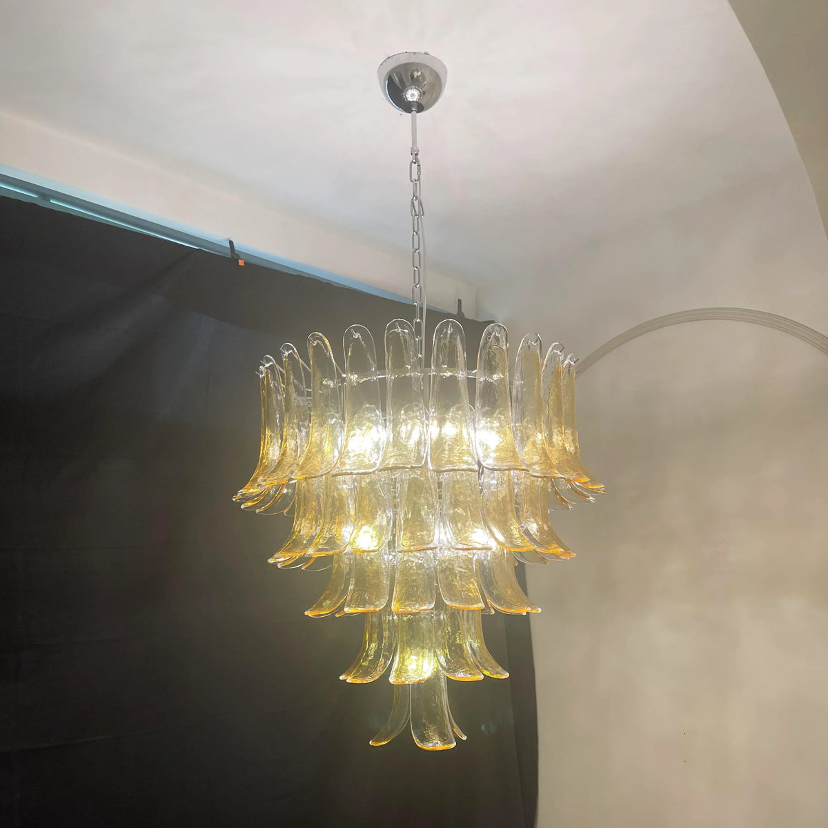 Amber Transparent Glass Petals Chandelier - view 13 | Metavaya