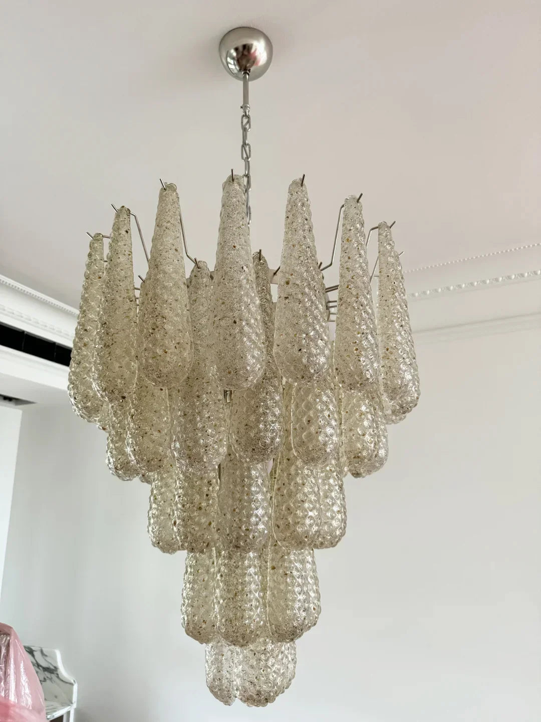 Amber Glass Petals Chandelier - view 9 | Metavaya