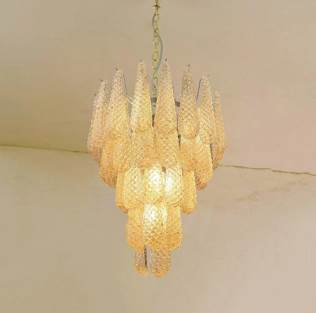 Amber Glass Petals Chandelier - view 10 | Metavaya