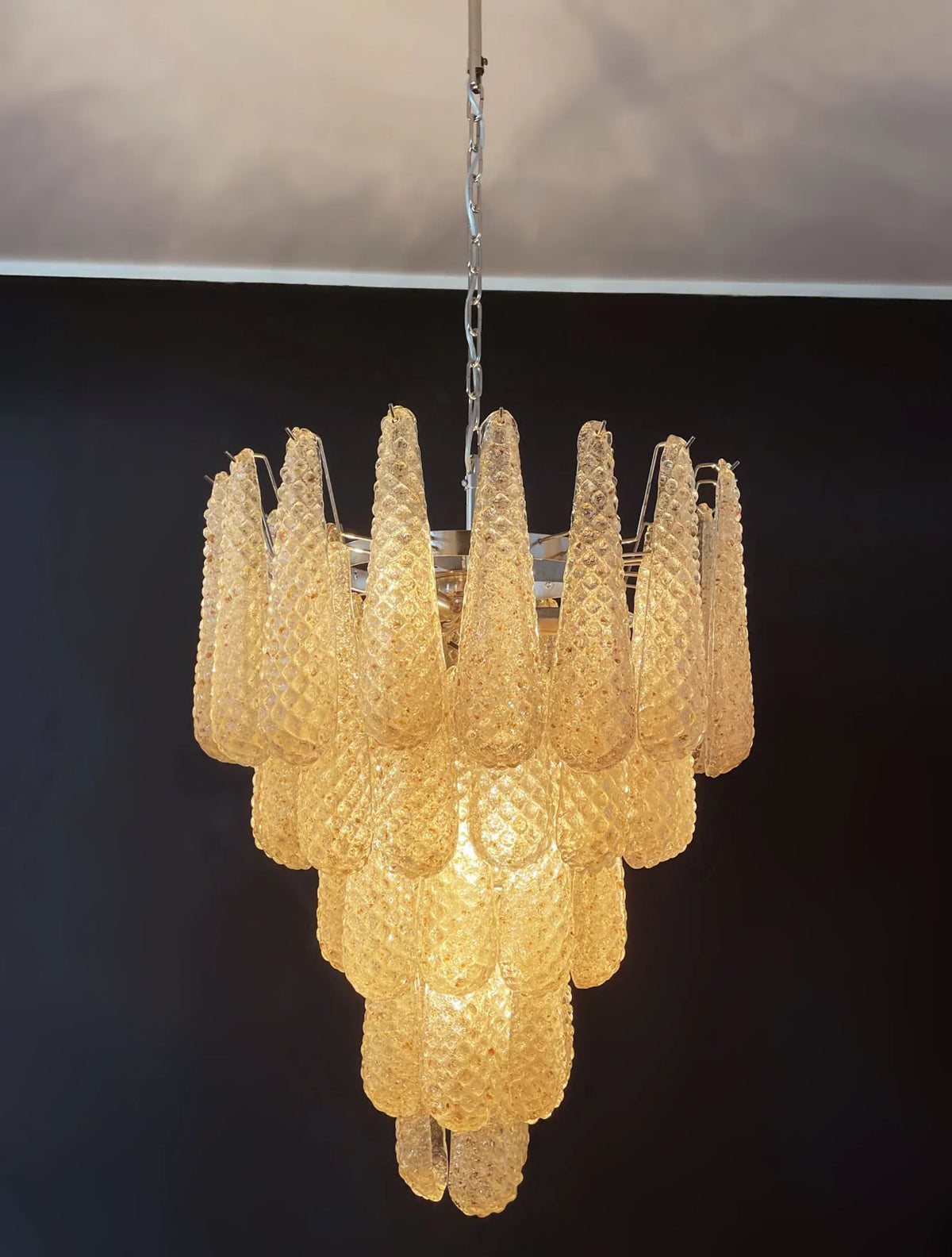 Amber Glass Petals Chandelier - view 12 | Metavaya