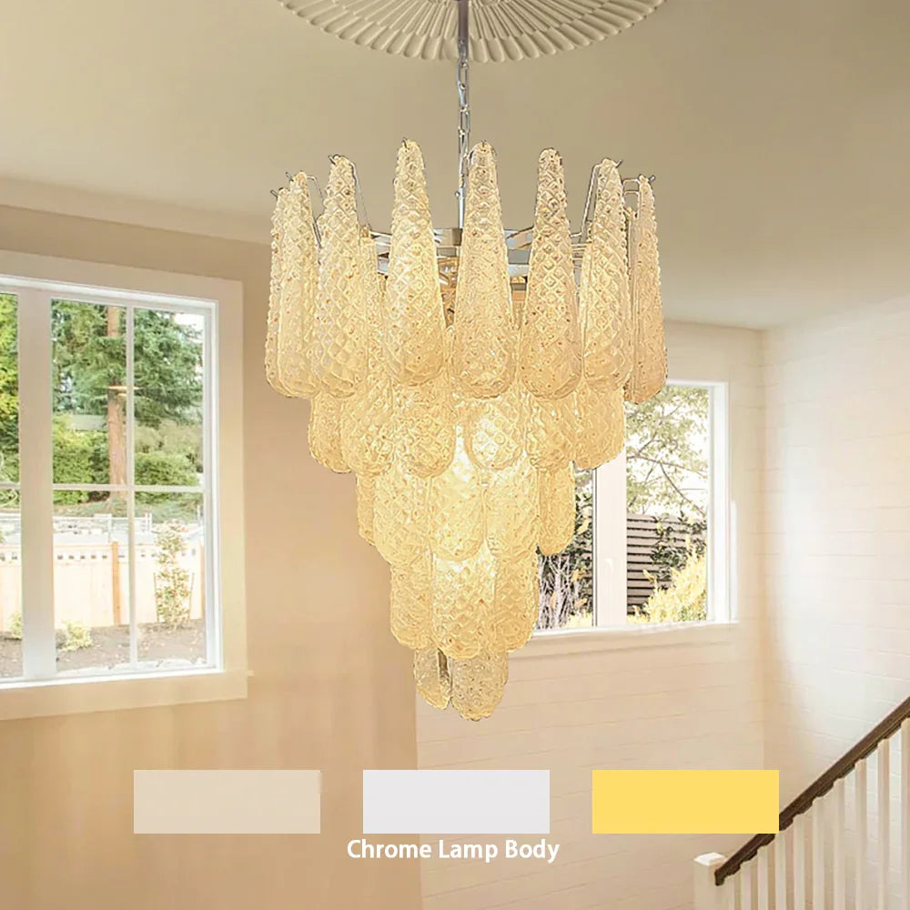 Amber Glass Petals Chandelier - view 15 | Metavaya