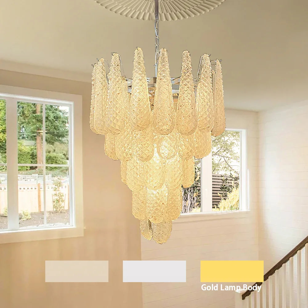 Amber Glass Petals Chandelier - view 16 | Metavaya