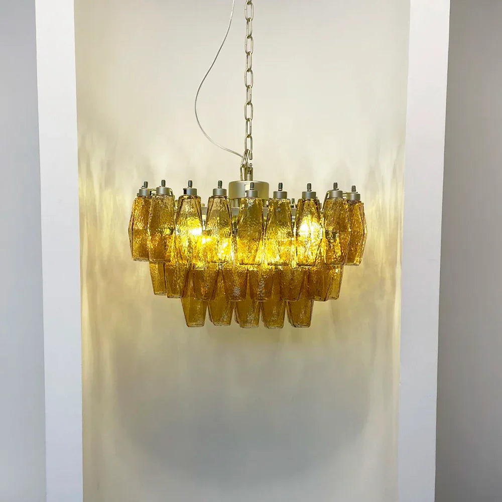 Amber Poliedri Chandelier - view 2 | Metavaya
