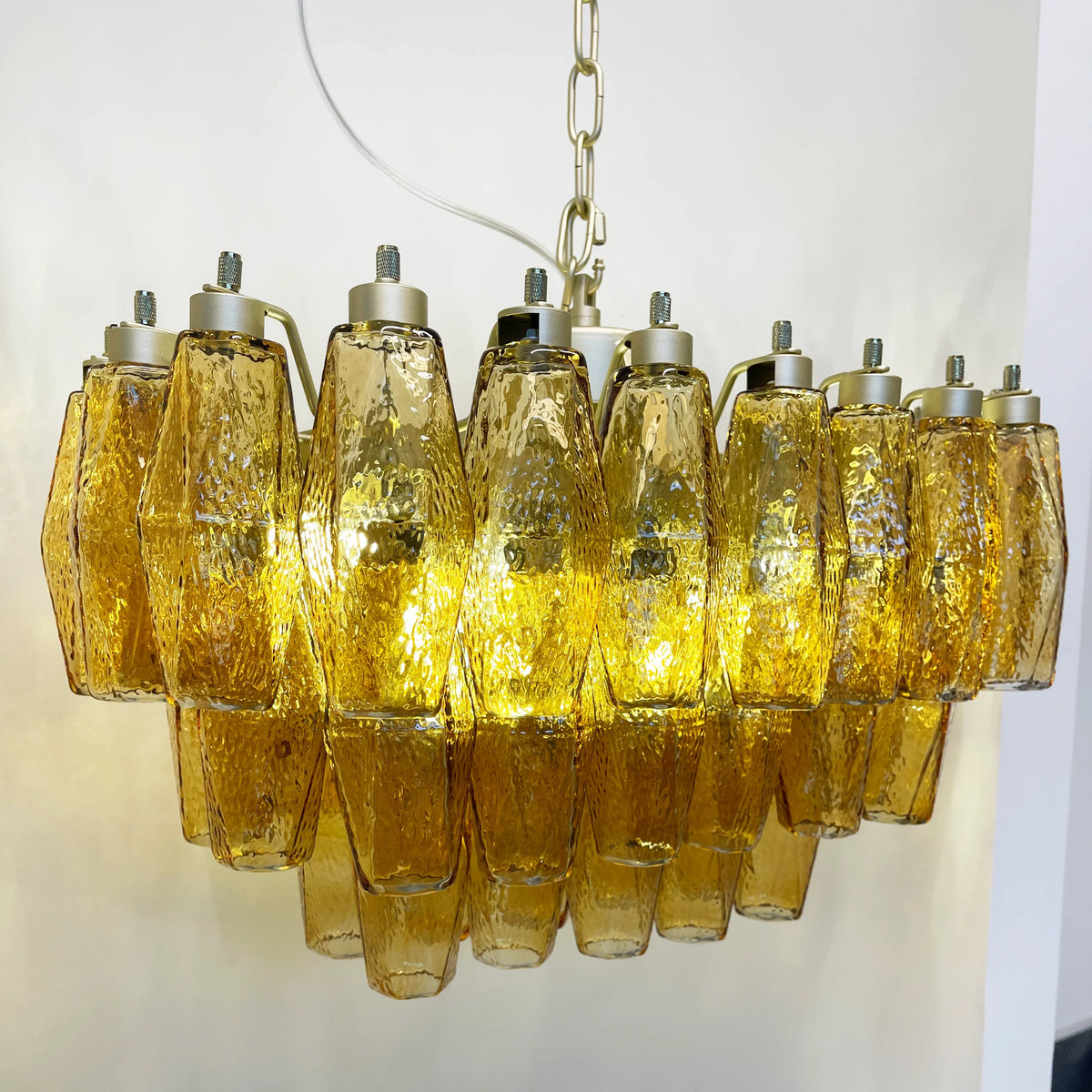 Amber Poliedri Chandelier - view 7 | Metavaya