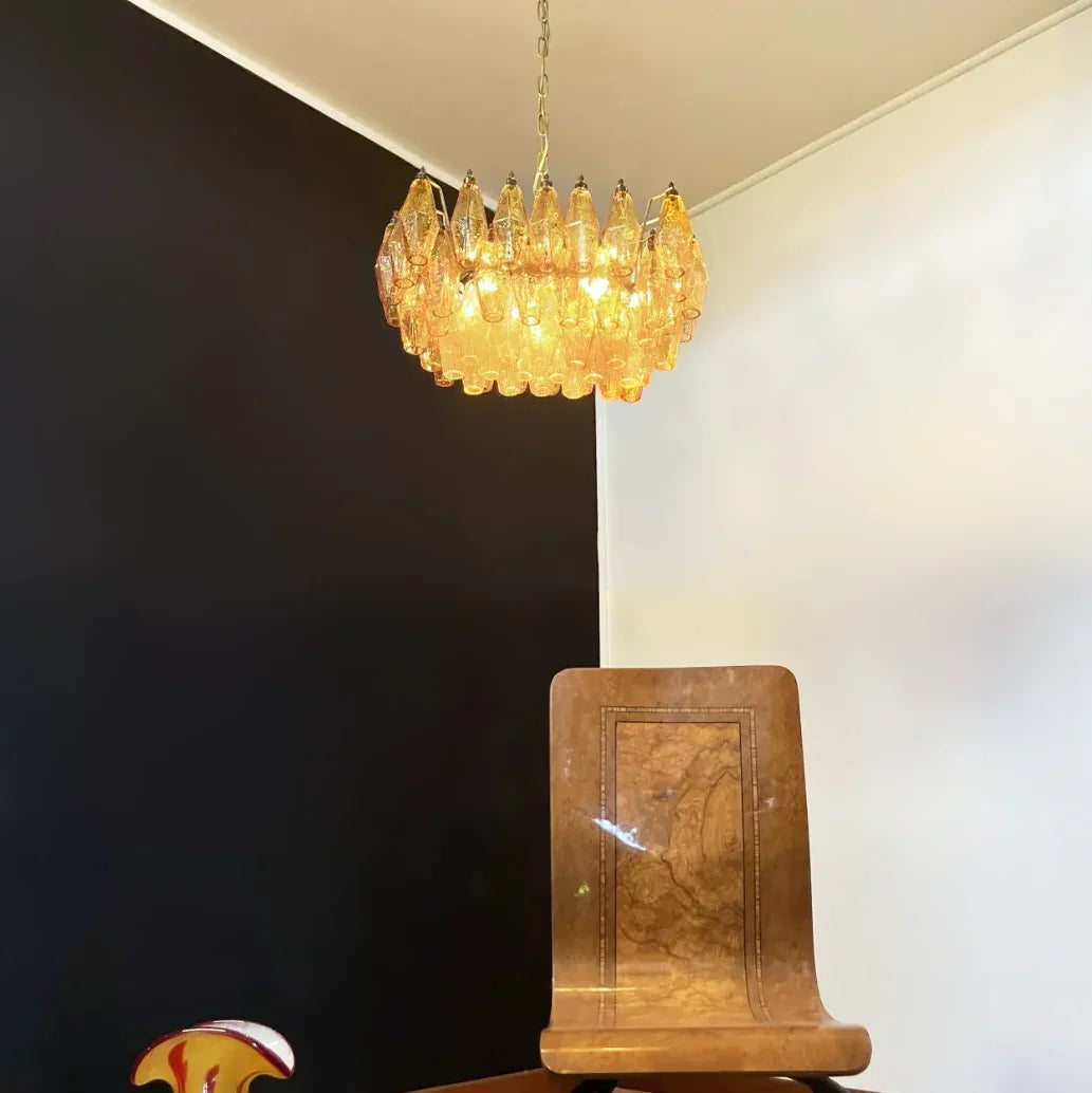 Amber Poliedri Chandelier - view 8 | Metavaya