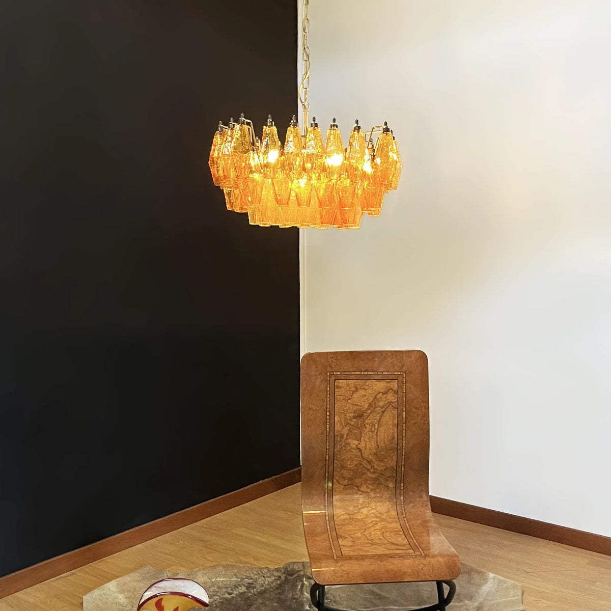 Amber Poliedri Chandelier - view 3 | Metavaya