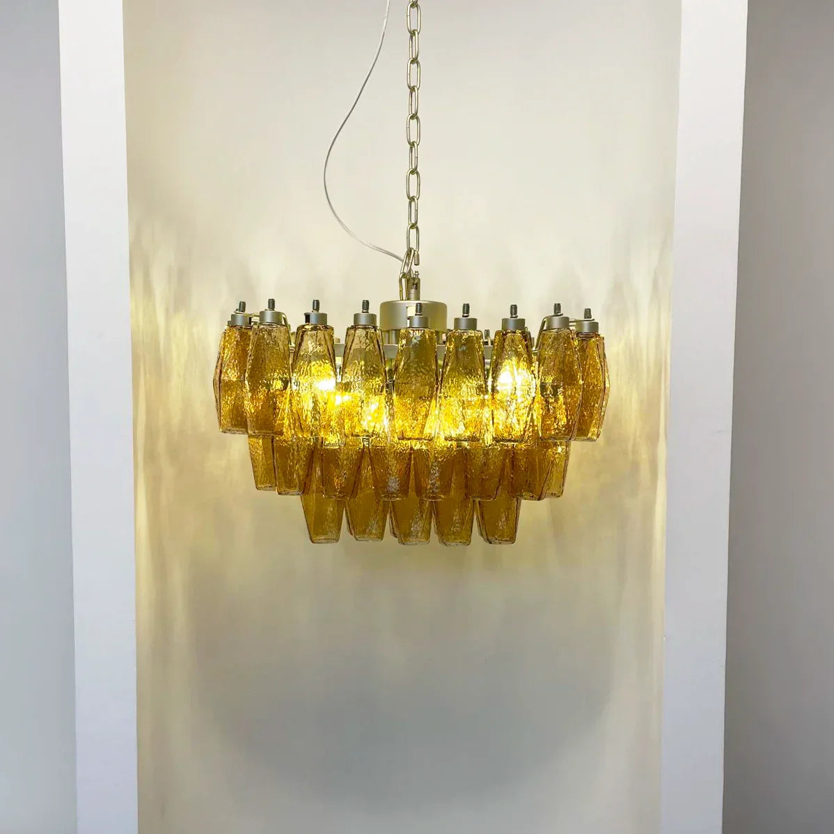 Amber Poliedri Chandelier - view 5 | Metavaya