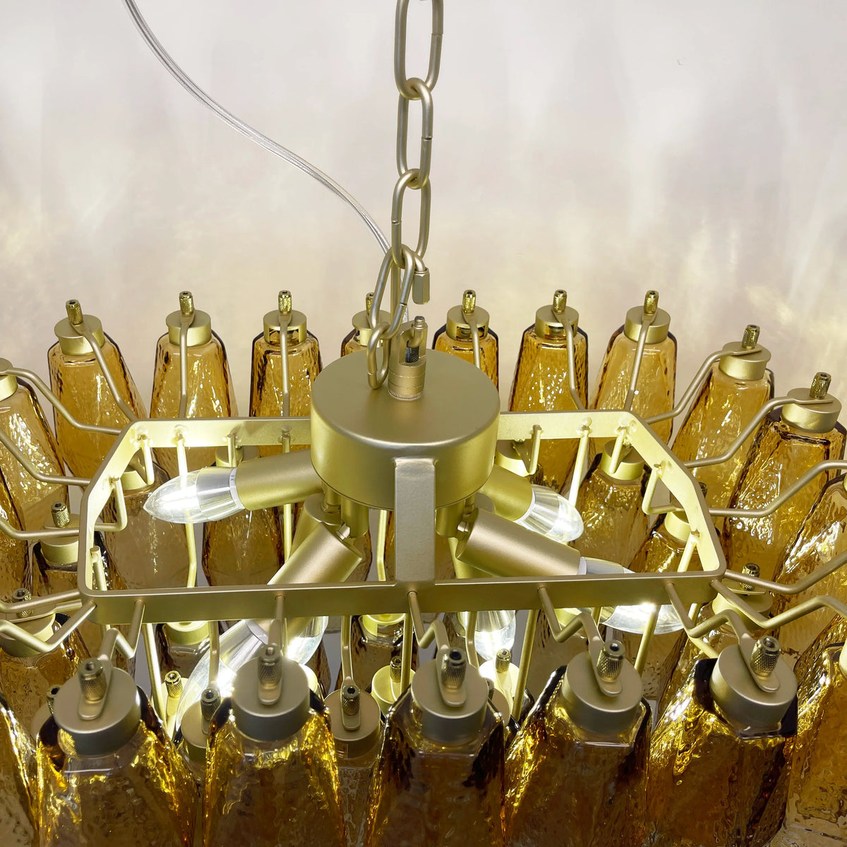 Amber Poliedri Chandelier - view 13 | Metavaya