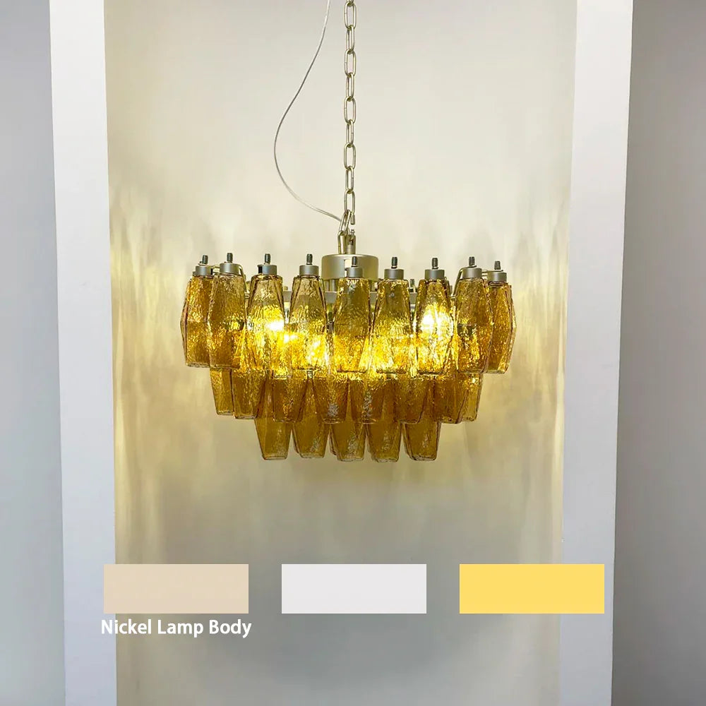 Amber Poliedri Chandelier - view 15 | Metavaya
