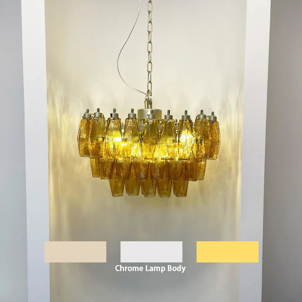 Amber Poliedri Chandelier - view 16 | Metavaya