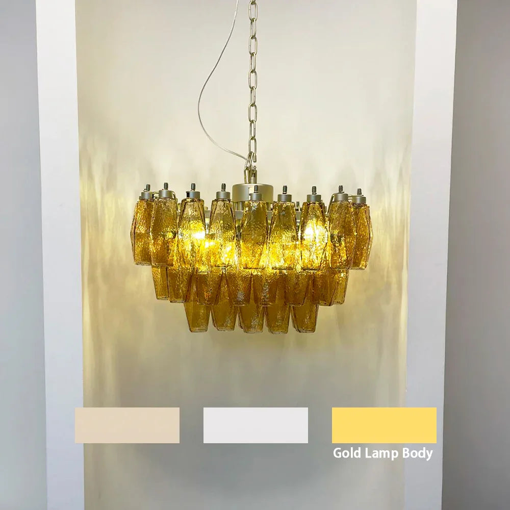Amber Poliedri Chandelier - view 17 | Metavaya