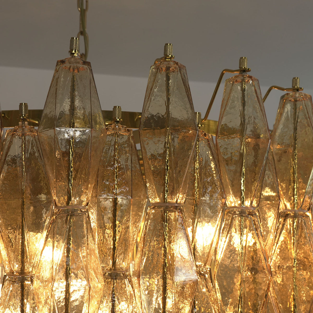 Amber Glass Prism Chandelier - view 14 | Metavaya