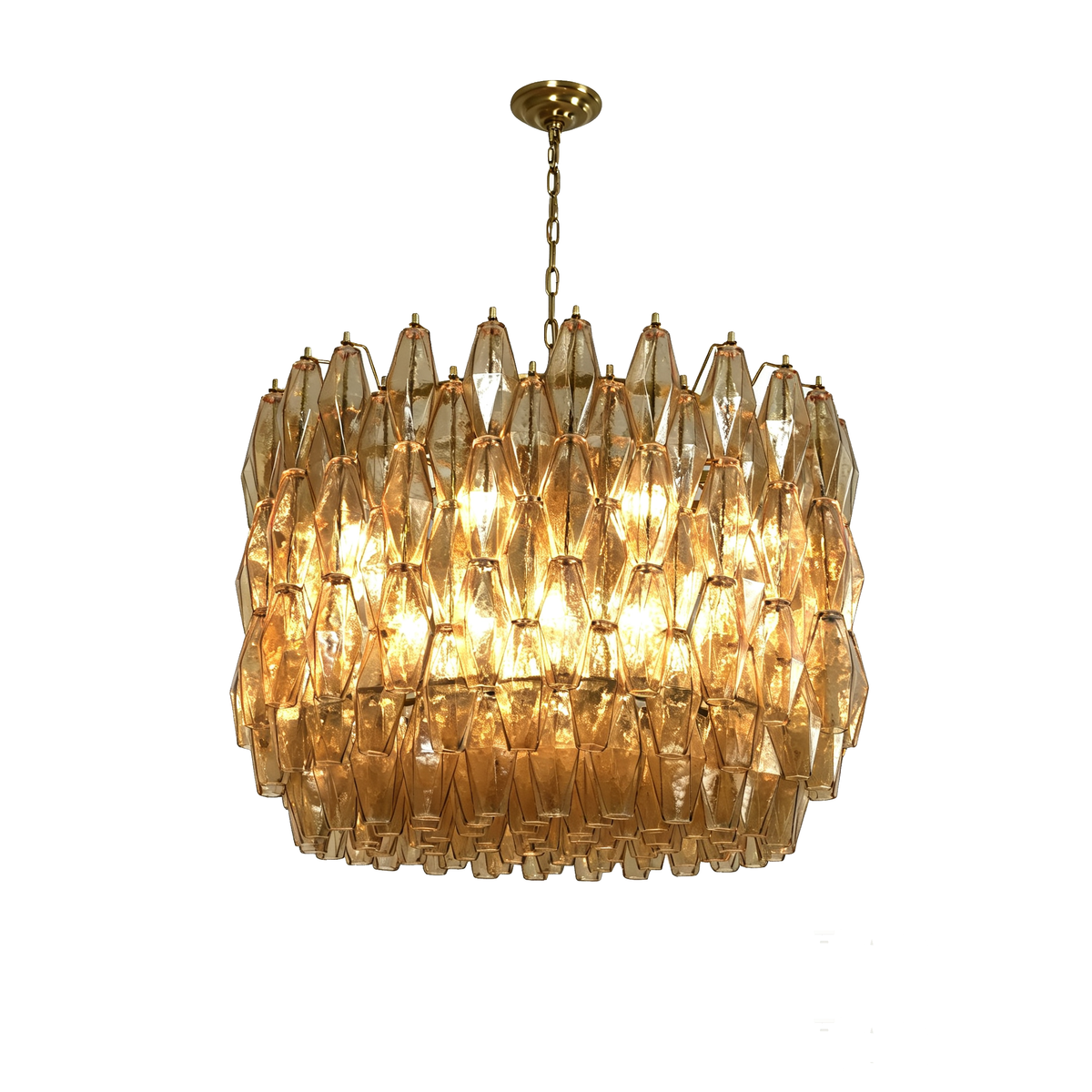 Amber Glass Prism Chandelier - view 29 | Metavaya