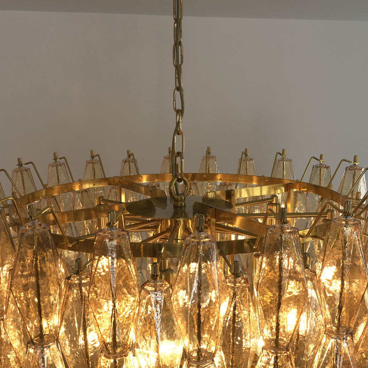 Amber Glass Prism Chandelier - view 15 | Metavaya