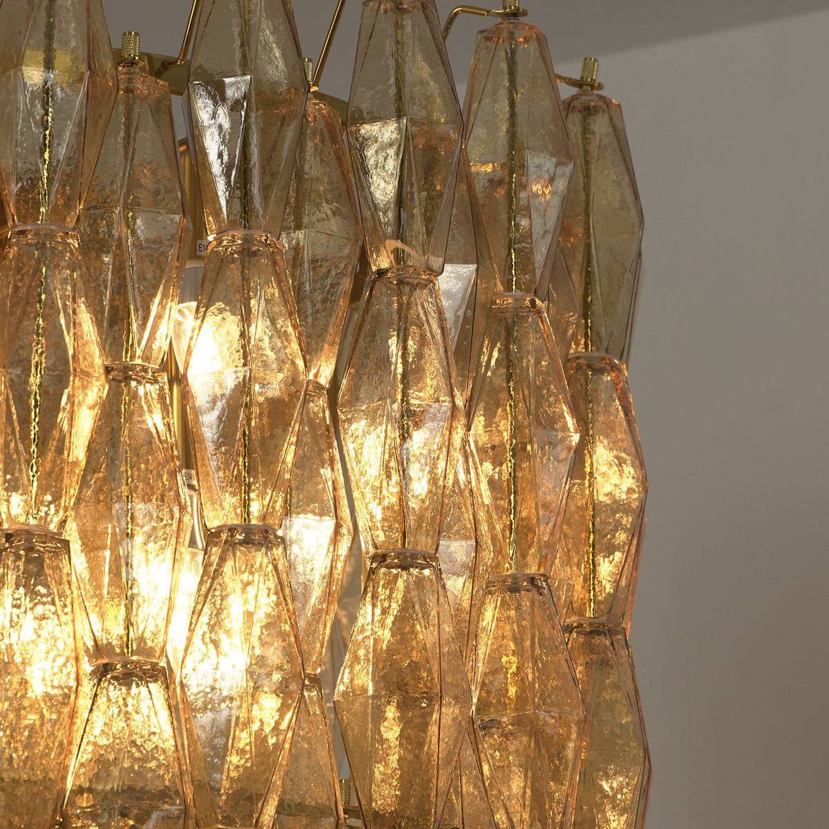 Amber Glass Prism Chandelier - view 19 | Metavaya